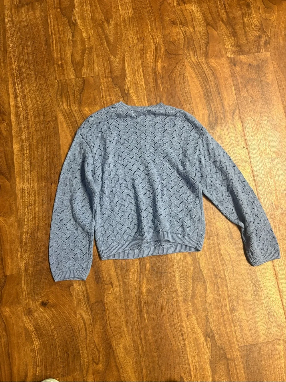 Light Blue Knit Crewneck Sweater for Kids